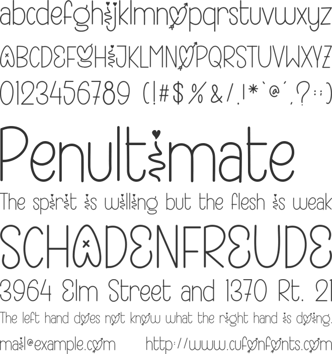 SHINING LOVE - Personal Use font preview