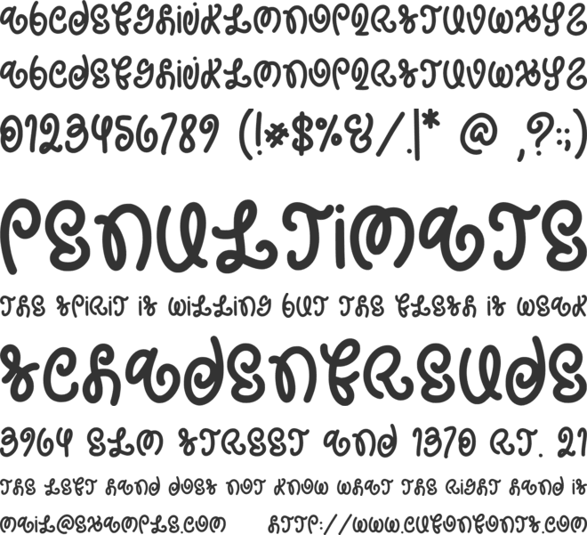 Malove font preview