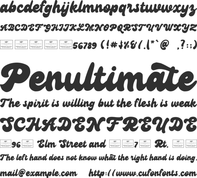 Galactic font preview
