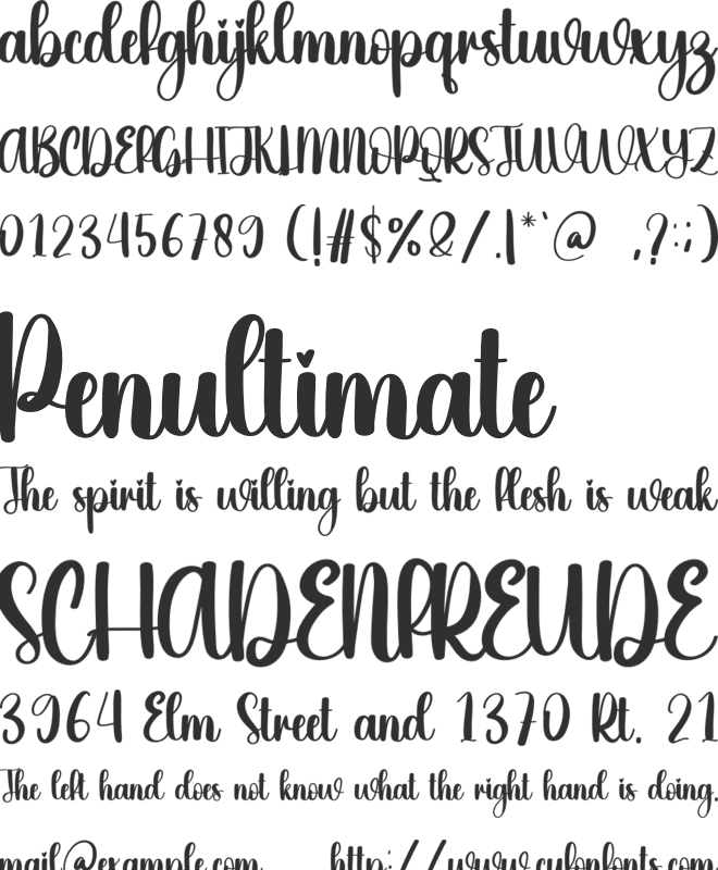 Winter Time font preview