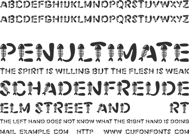 Fishbone font preview