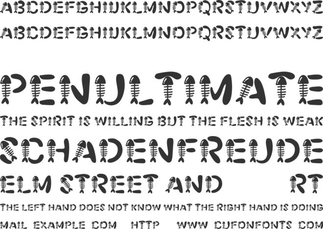 Fishbone font preview