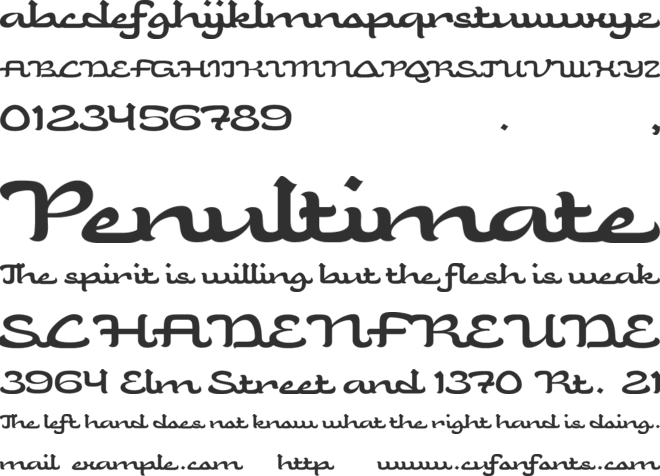 Radia font preview
