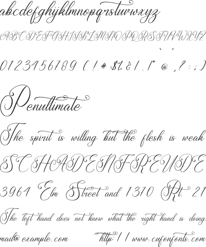 Mangithera Bountifulie font preview