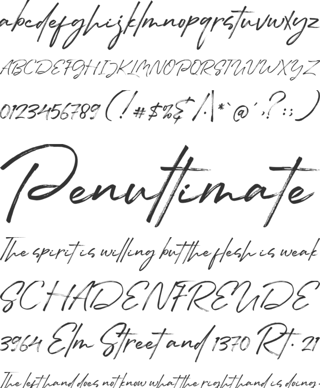 Handstand font preview