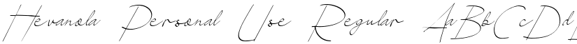 Hevanola Personal Use Regular font
