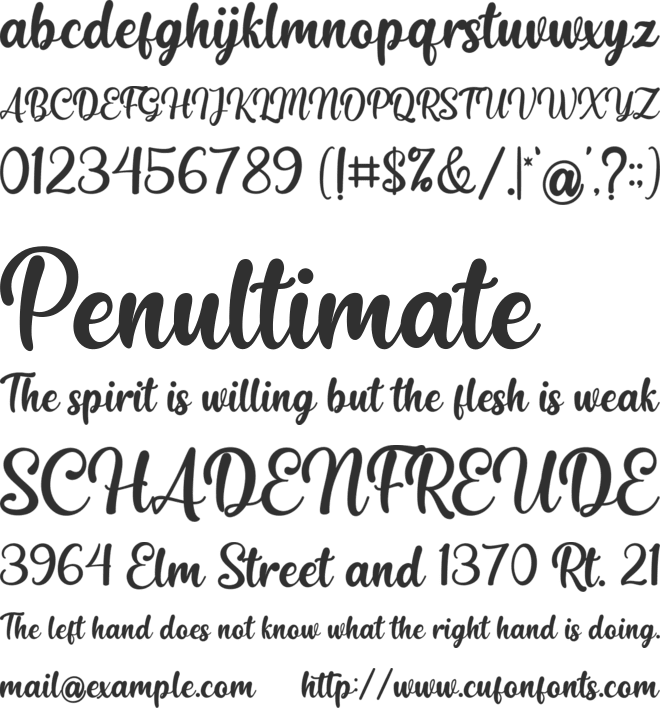 Pigaintto font preview