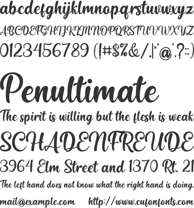 Pigaintto font preview