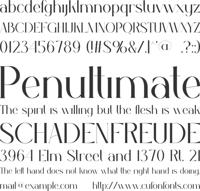 SELINA font preview