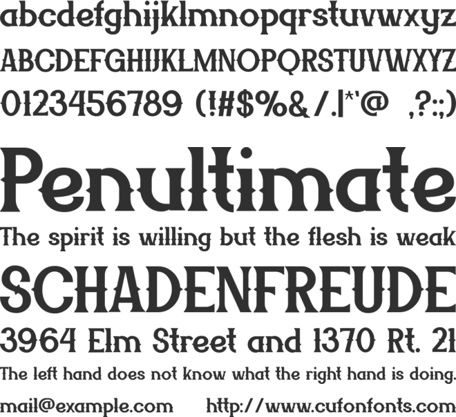 DUSTERY font preview