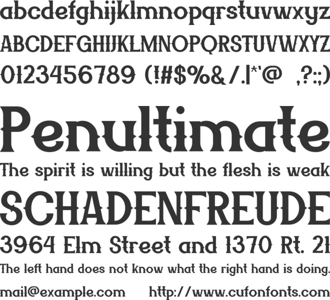 DUSTERY font preview