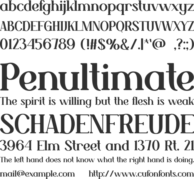 BHALED font preview