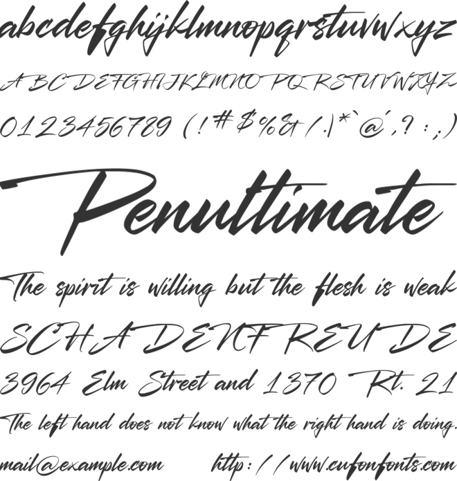 Barett Street font preview