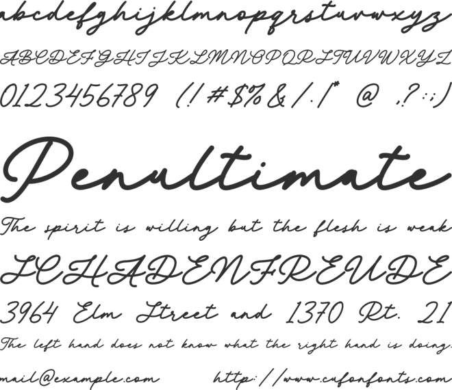 October Shine font preview