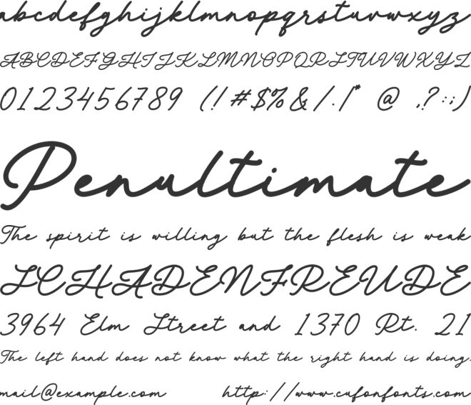 October Shine font preview