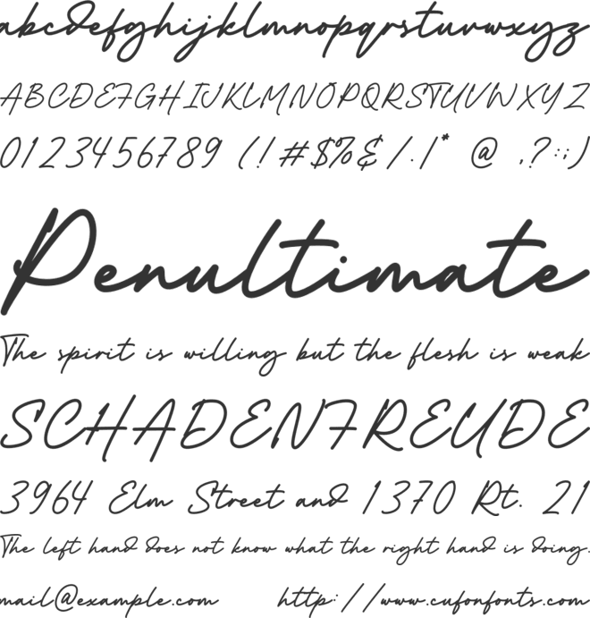 Hendrigo font preview