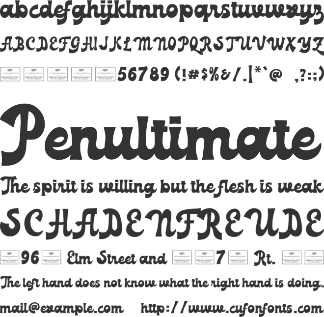 Glimmer Glide font preview