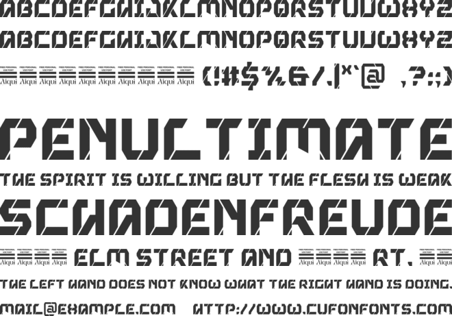 Alkeron font preview