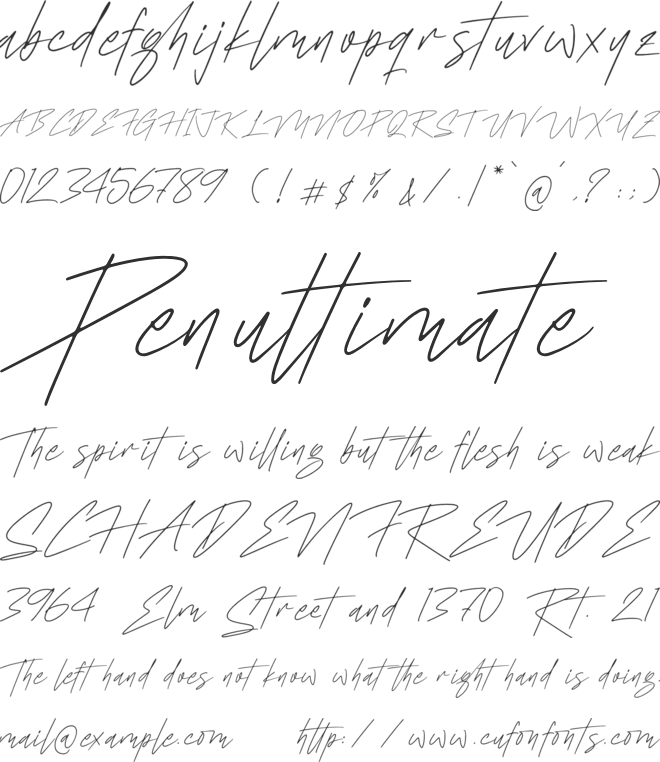 Routhanty Signatera font preview