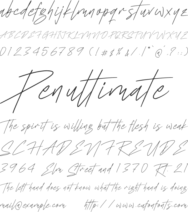 Routhanty Signatera font preview