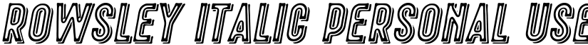 Rowsley Italic Personal Use font