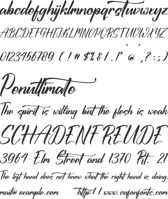 Galimunte Pogteria font preview