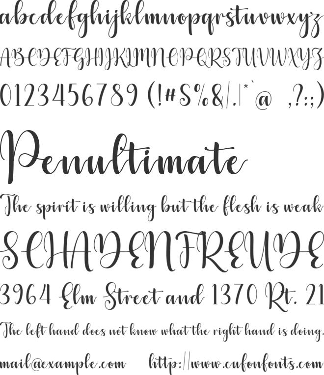 welcome dream font preview