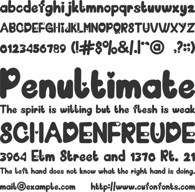 Heart Sweet font preview