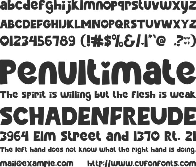 Love Live font preview