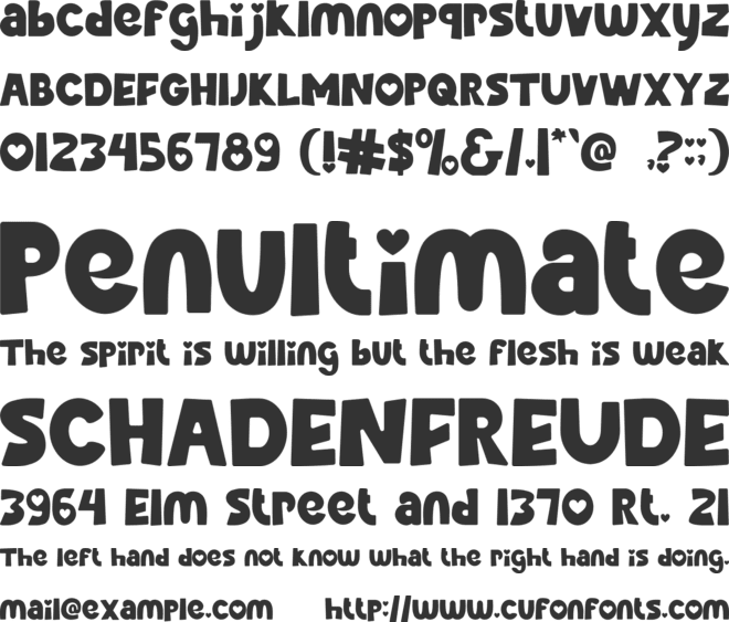 Love Live font preview