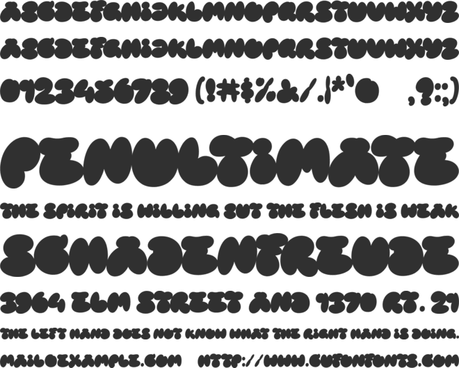 Bubble Street Fill font preview