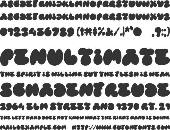 Bubble Street Fill font preview