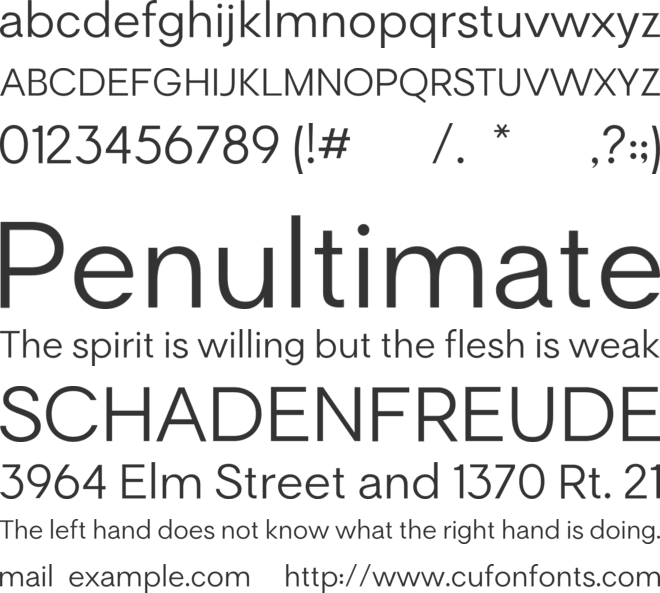 Relevance font preview