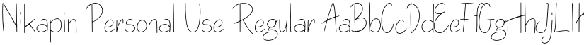 Nikapin Personal Use Regular font