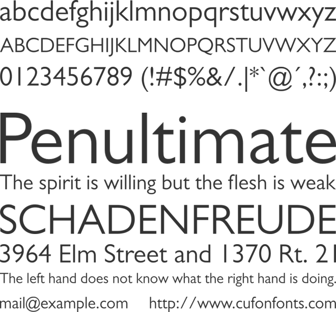 Gill Sans font preview