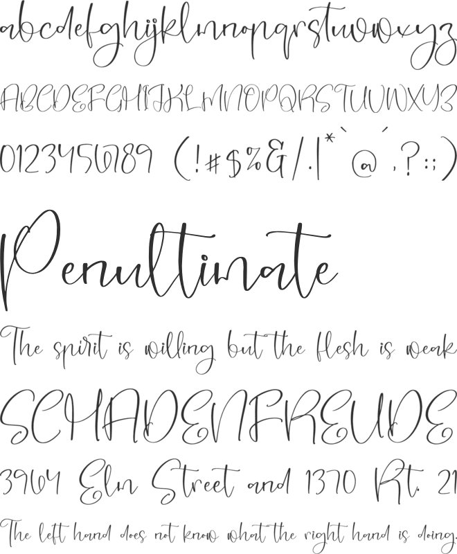 Silhuettes Girlstar font preview