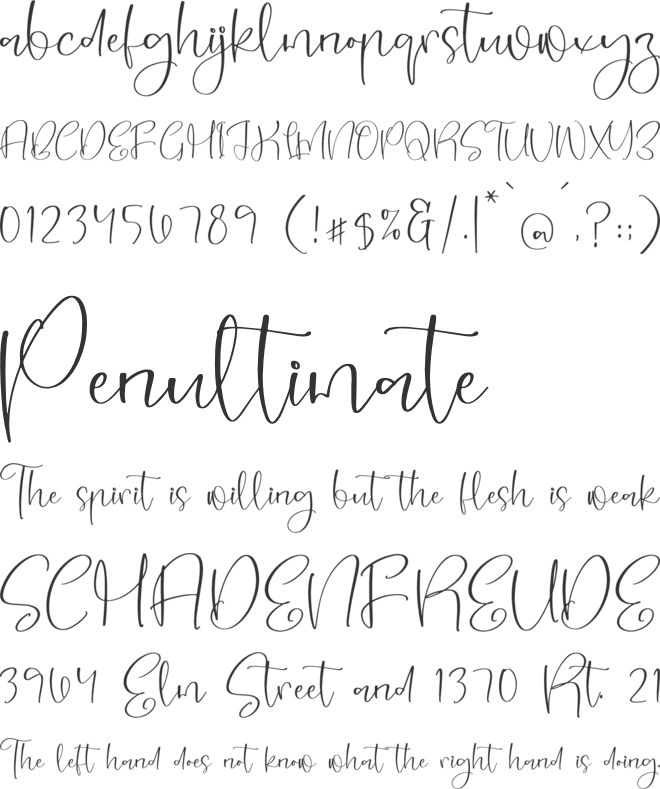 Silhuettes Girlstar font preview