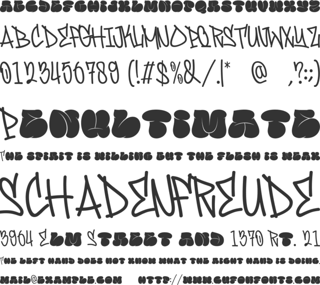 Famous Bomber font preview