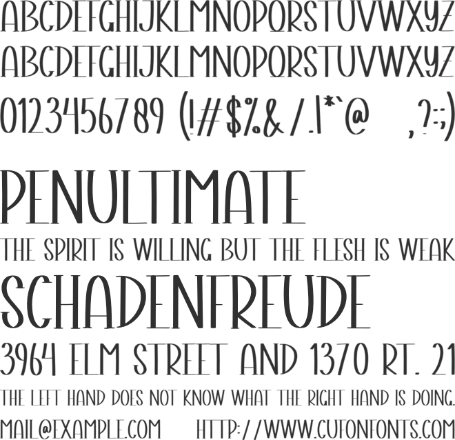 Moment December font preview