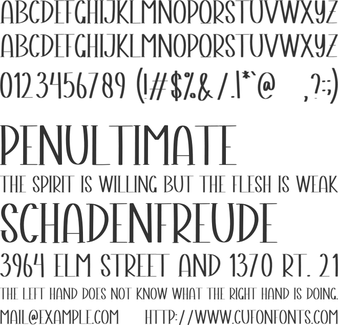 Moment December font preview