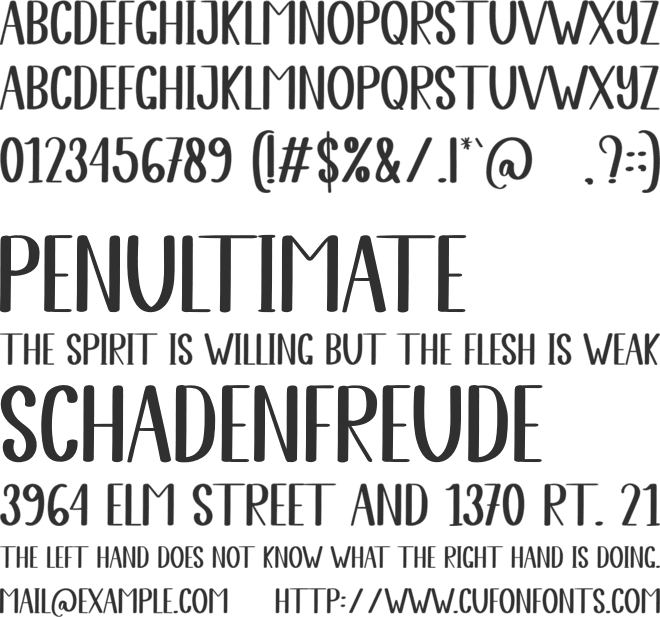January Sunday font preview