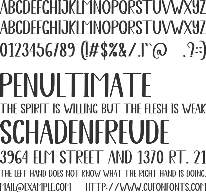 January Sunday font preview