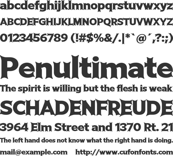 Bergihan font preview