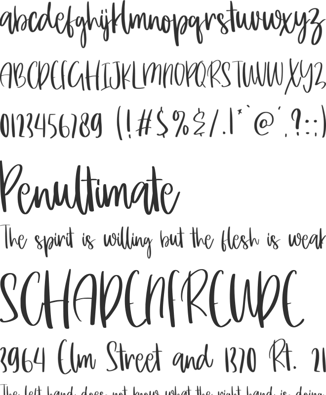 February Personal Use font preview