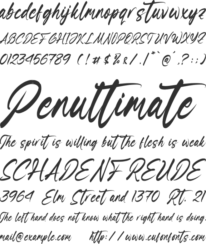 Hompetty font preview