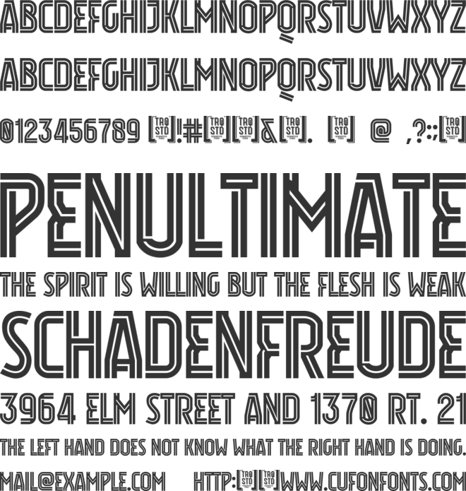 Blaugrana font preview