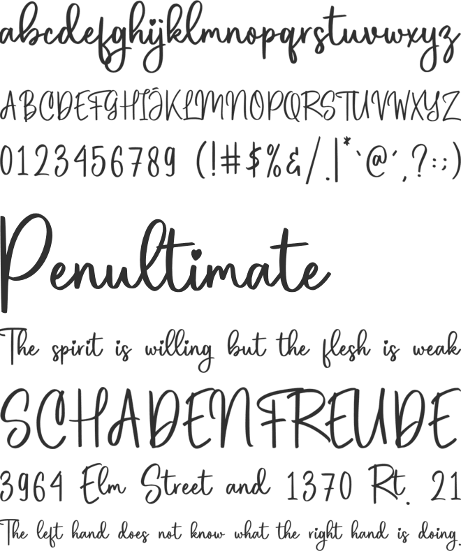 Justring font preview