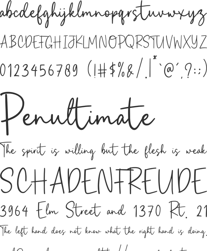 Charisty font preview