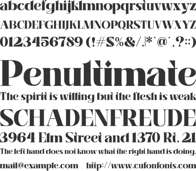 Hottera font preview