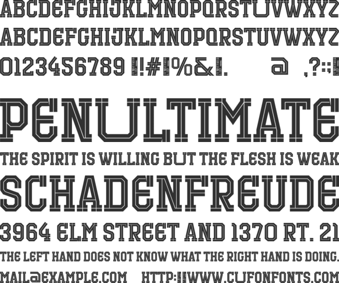 Strikeout font preview